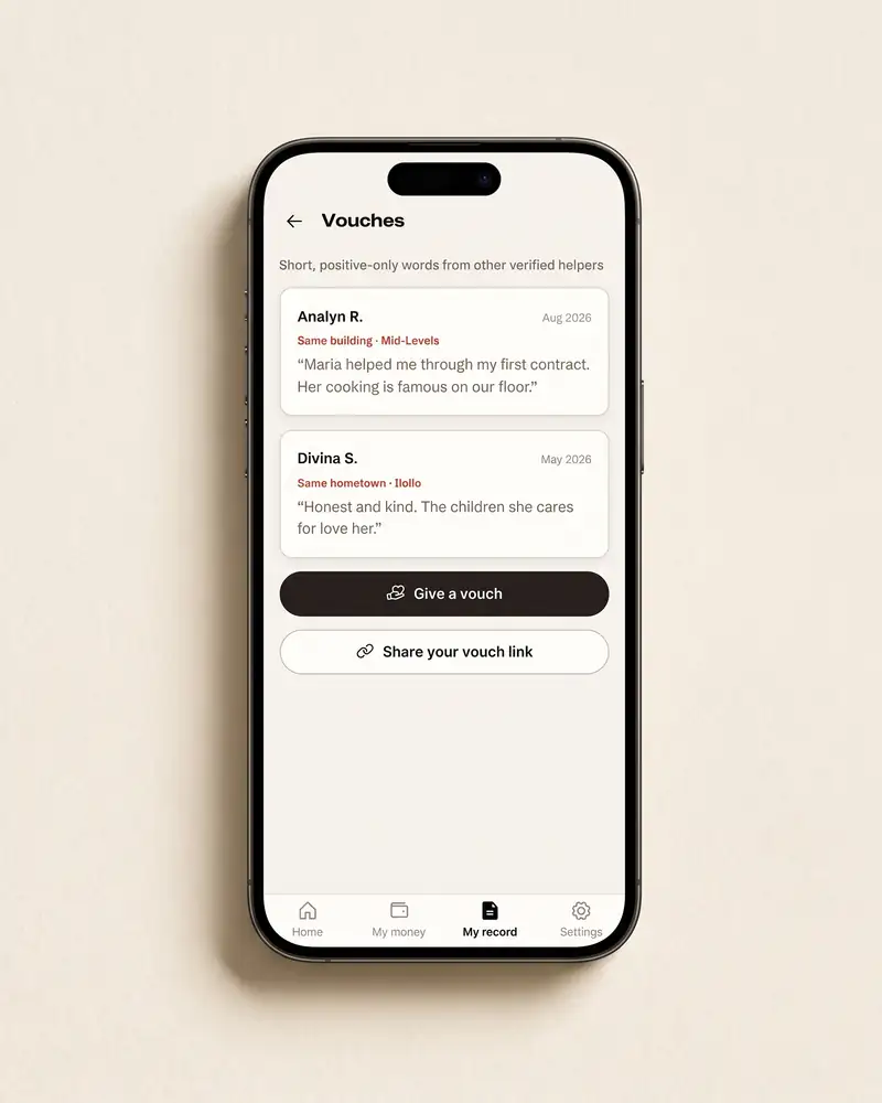 Vouches & seals — Kaia on iPhone